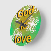 神は愛の本である ラウンド壁時計 (傾斜)