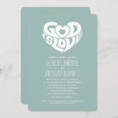 神は愛の聖句キリスト教結婚の 招待状 (正面/裏面)