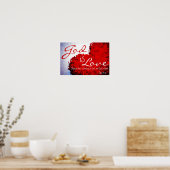 神は愛の聖書第1節ヨハネ4:16ポスター ポスター (キッチン)