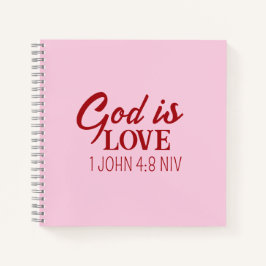 神は愛の聖書聖句キリスト教の信仰ピンク ノートブック