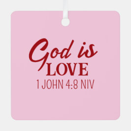 神は愛の聖書聖句キリスト教の信仰ピンク メタルオーナメント