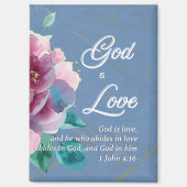 神は愛の聖書聖句フローラ引用文 マグネット (正面)
