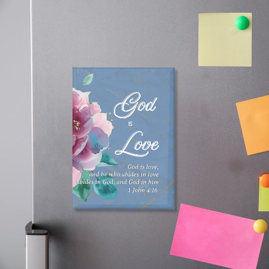 神は愛の聖書聖句フローラ引用文 マグネット