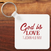 神は愛の聖書聖書聖書聖書信仰ホワイト キーホルダー (正面)