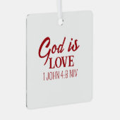 神は愛の聖書聖書聖書聖書信仰ホワイト メタルオーナメント (正面右)