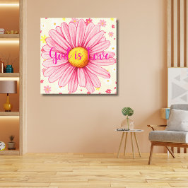 神は愛ひまわりカラフルのバイブル引用文 キャンバスプリント