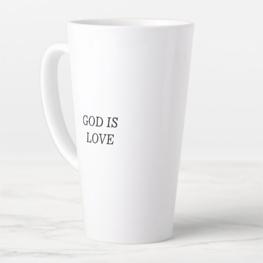 神は愛キリスト教信仰引用文ラテマグカップ カフェラテマグ (左アングル)