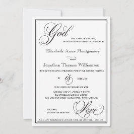 神は愛キリスト教台本結婚式招待状 招待状