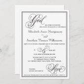 神は愛キリスト教台本結婚式招待状 招待状 (正面/裏面)