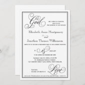 神は愛キリスト教台本結婚式招待状 招待状 (正面/裏面)