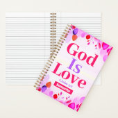 神は愛ボホクリスチャンの女の子の10代のジャーナル ノートブック (内側)