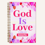 神は愛ボホクリスチャンの女の子の10代のジャーナル ノートブック (正面)