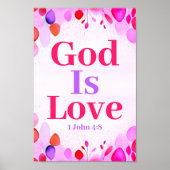 神は愛ボホクリスチャン10代のガールウォールアート ポスター (正面)