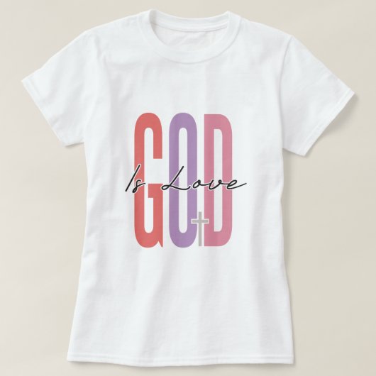 神は愛感動的Tシャツデザイン Tシャツ (デザイン正面)