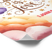 神は愛 キリスト教の幼児用壁アート ポスター (角)