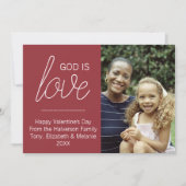 神は愛 現代のクリスチャン バレンタイン フォト カード (正面)