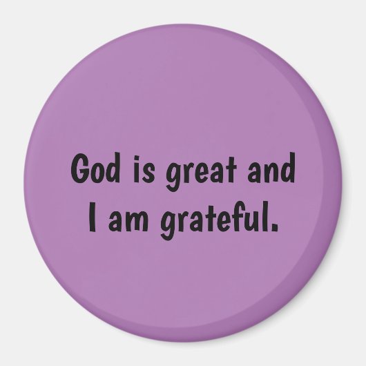 神は感謝し素晴らしている – ラベンダーマグネット マグネット (正面)