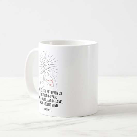 神は我々に恐与え怖の精神を持たないで コーヒーマグカップ (正面左)