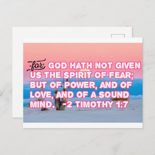 神は我々に恐与え怖の精神を持たない シーズンポストカード (正面/裏面)