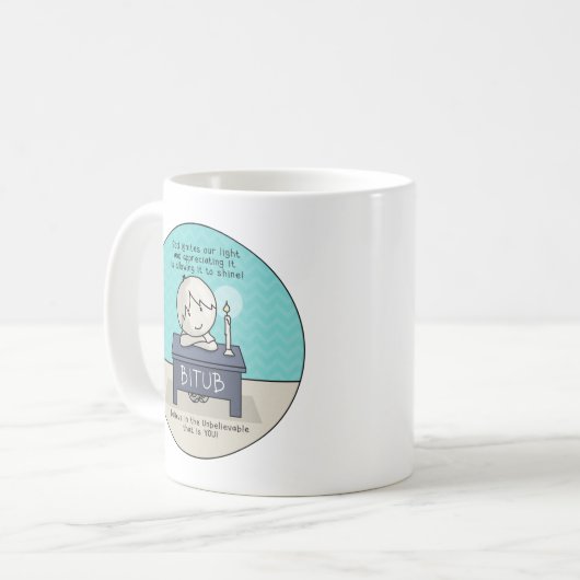 神は我々の光に火を付ける コーヒーマグカップ (正面左)