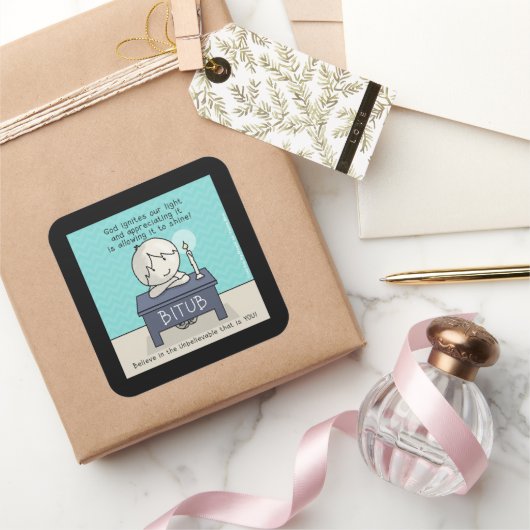 神は我々の光に火を付ける スクエアシール (ギフト)