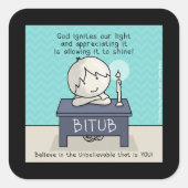 神は我々の光に火を付ける スクエアシール (正面)