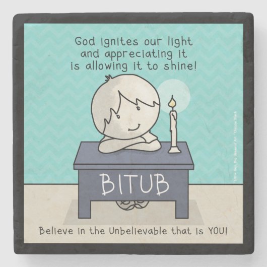 神は我々の光に火を付ける ストーンコースター (正面)