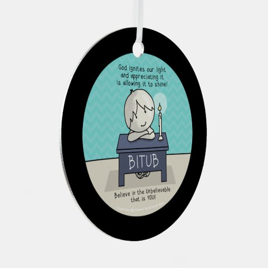 神は我々の光に火を付ける メタルオーナメント (正面右)