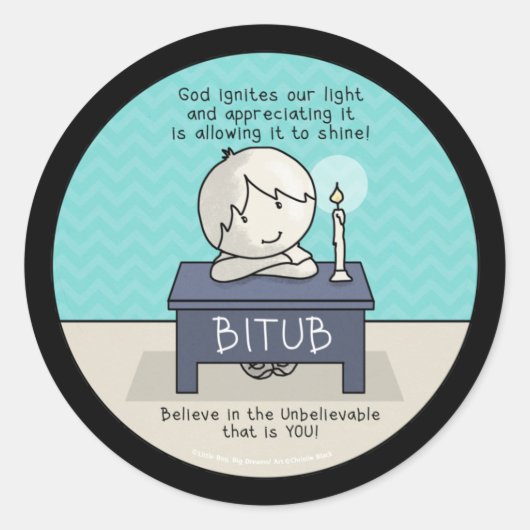 神は我々の光に火を付ける ラウンドシール (正面)