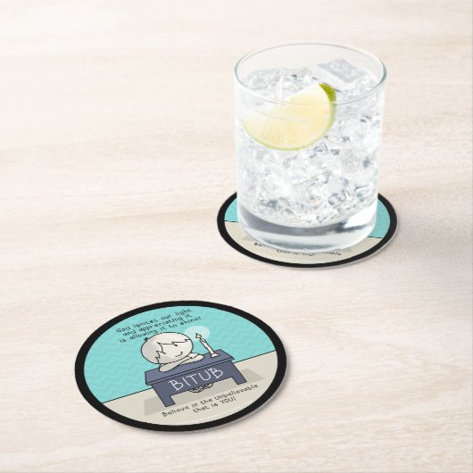 神は我々の光に火を付ける ラウンドペーパーコースター (インサイチュ)