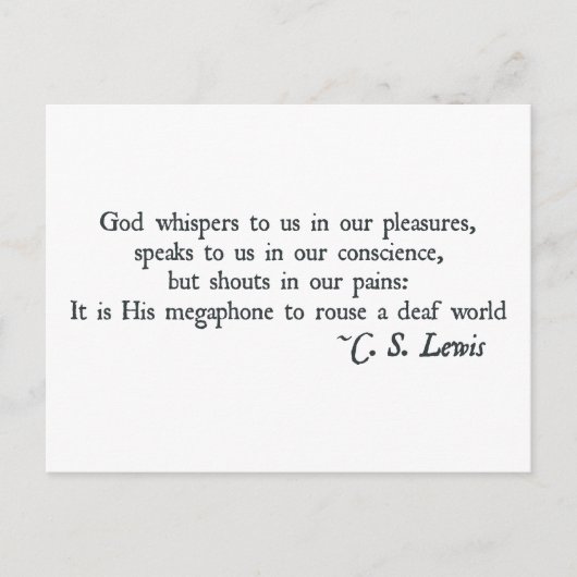 神は我々の快楽の中で我々にささやく ポストカード (正面)