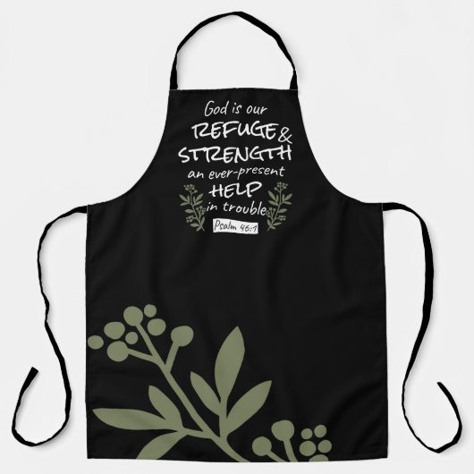 "神は我々の皈依と力である"詩篇46:1 エプロン (正面)