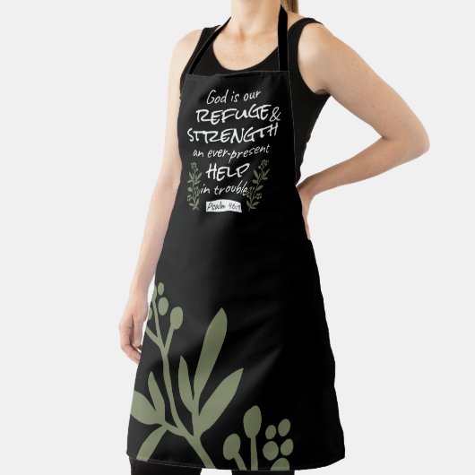 "神は我々の皈依と力である"詩篇46:1 エプロン (インサイチュ)