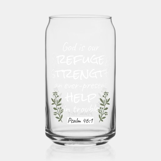 "神は我々の皈依と力である"詩篇46:1 ガラス缶 (正面)