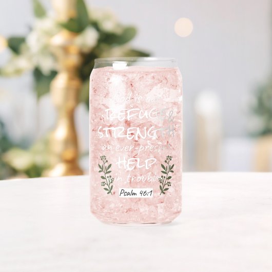 "神は我々の皈依と力である"詩篇46:1 ガラス缶 (インサイチュ (ウェディング))