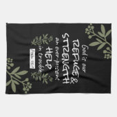 "神は我々の皈依と力である"詩篇46:1 キッチンタオル (横)