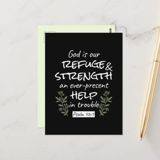 "神は我々の皈依と力である"詩篇46:1 ポストカード (正面/裏面インサイチュ)