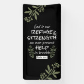 "神は我々の皈依と力である"詩篇46:1 横断幕 (縦)