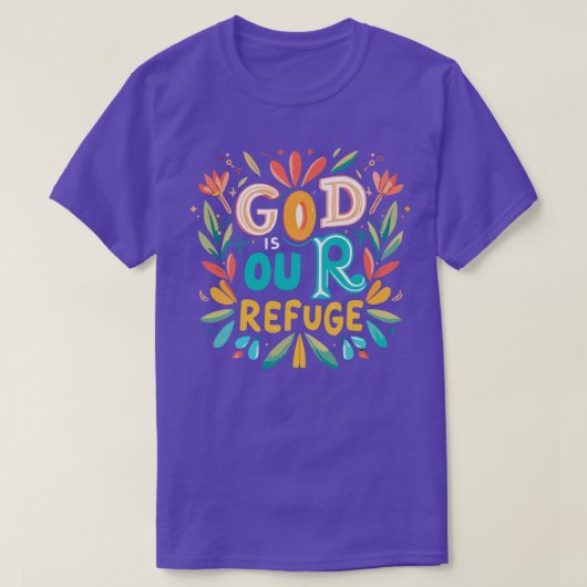 神は我々の皈依キリスト教の引用文 Tシャツ (デザイン正面)