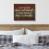 神は我々の皈依キリスト教の聖書の聖句Brown/金ゴールド キャンバスプリント (インサイチュ (寝室))