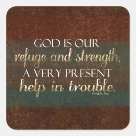 神は我々の皈依キリスト教の聖書の聖句Brown/金ゴールド スクエアシール