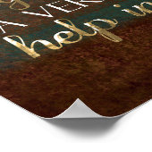 神は我々の皈依キリスト教の聖書の聖句Brown/金ゴールド ポスター (角)