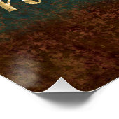 神は我々の皈依キリスト教の聖書の聖句Brown/金ゴールド ポスター (コーナー)