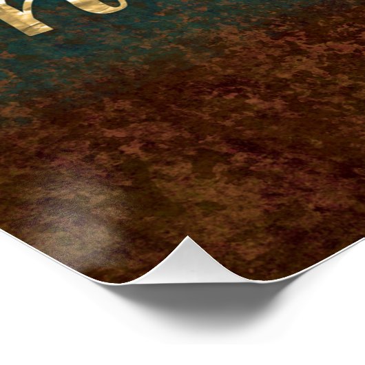 神は我々の皈依キリスト教の聖書の聖句Brown/金ゴールド ポスター (コーナー)