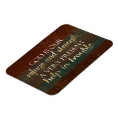 神は我々の皈依キリスト教の聖書の聖句Brown/金ゴールド マグネット (左側)