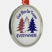 神は我々の軍隊を祝福軍隊クリスマス メタルオーナメント (右)