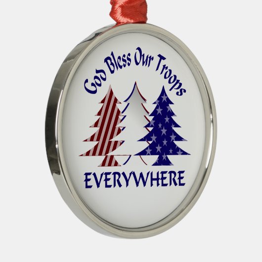 神は我々の軍隊を祝福軍隊クリスマス メタルオーナメント (右)