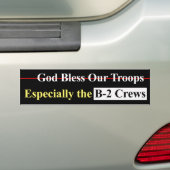 神は我々の軍隊、特にB-2の乗組員を祝福する バンパーステッカー (車上)