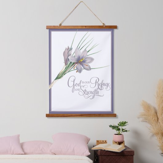 神は我々の避難所であり力である 吊り下げ型タペストリー (寝室)
