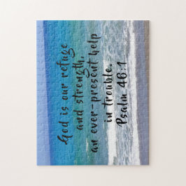 神は我々の避難所であり、強さ詩篇46:1ビーチ ジグソーパズル